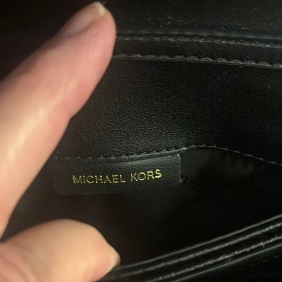 Michael Kors Black Leather Crossbody Bag with Textured Finish - Picture 6 of 9